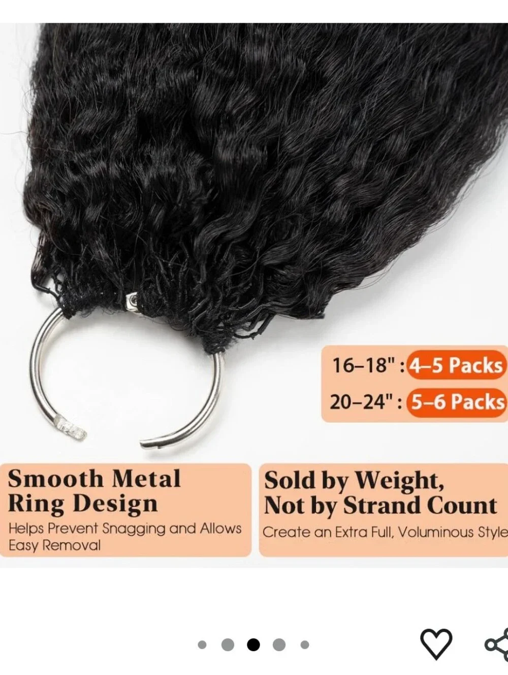 Kinky Straight Feather Crochet Human Hair Extension Yaki Wave 18 Inch